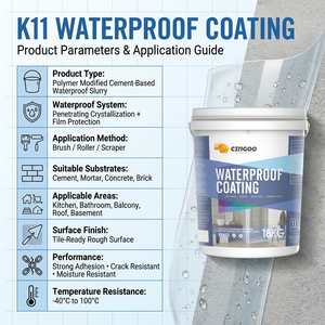 Revestimiento Impermeable K11, Lechada a Base de <span class=keywords><strong>Cemento</strong></span> Polimérico Ecológico <span class=keywords><strong>para</strong></span> Baños, Techos, Cocinas, Balcones, Proyectos de Construcción, Uso OEM - Product Image 2
