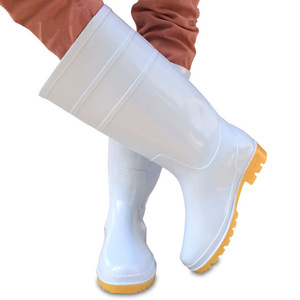 Bottes de pluie blanches à tige haute Litae, en PVC, antidérapantes, résistantes à l'huile, pour la transformation alimentaire, imperméables, unisexes - Product Image 1