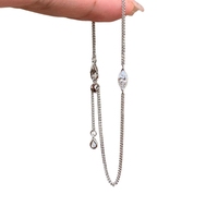 Bracelet chaîne cubaine Bowei, fin, avec diamants étincelants en forme d'œil de cheval, style américain, bijoux de mode pour femmes