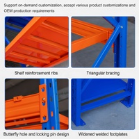 Étagères légères en acier laminé à froid, capacité 500 kg, montage facile, rayonnage métallique réglable pour entrepôt, 2000x600x2000mm, personnalisable
