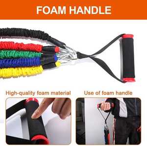 Juego de Bandas de Resistencia para Ejercicio Muscular, Bandas de Látex Natural con Anclaje para Puerta y Asas, para Entrenamiento en Casa o Gimnasio - Product Image 4
