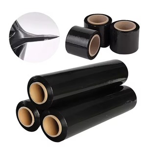 <b>Clear</b> Stretch <b>Wrap</b> with Handle Black PE Mini Stretch Film for Packaging Pallet Lldpe Shrink <b>Wrap</b> Roll - Product Image 4