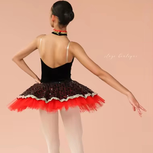 Usine de haute qualité <span class=keywords><strong>noir</strong></span> riche velours Sequin rouge rigide Tulle danse Ballet <span class=keywords><strong>Tutu</strong></span> Costumes - Product Image 1