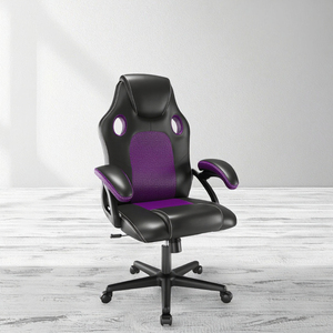 Chaise de bureau de jeu ergonomique en PU, confortable, dossier haut, inclinable, pivotante, chaise de direction bon marché, en cuir - Product Image 3