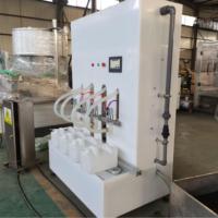 Machine semi-automatique à quatre têtes pour liquides (boissons, eau pure, produits chimiques, détergent, blanchiment) pour bouteilles en plastique, anti-corrosion, numérique