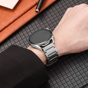 HUANLONG 22mm 3 Cuentas Hebilla Correa de titanio Banda de reloj universal para Huawei 1/Samsung - Product Image 3