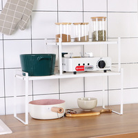 Étagère de rangement pliable en métal pour la cuisine, à double niveau, multifonctionnelle, pour assiettes et bols