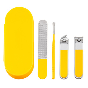 Portable four-piece <b>nail</b> clipper <b>set</b> for dormitories, high-value home use, popular slanted <b>nail</b> scissors <b>set</b> for women. - Product Image 3