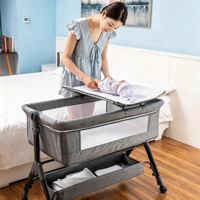 Faltbares Tragbares Babybett Schaukelwiege 3-in-1 Multifunktionale Stabile Struktur Sicheres Babybett für Neugeborene Schlafzimmer-Nutzung