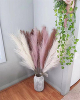 QSLH-546 de haute qualité herbe de pampa chaude Artificiales Grandes graines d'herbe de pampa centres de table de mariage Faux herbe de pampa moelleuse