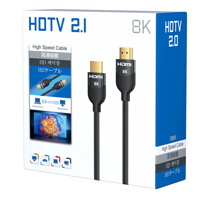 인증 된 8k hdmi 2.1 케이블 버전 초고속 48Gbps HDMI 케이블 4K 8K 60HZ 120Hz 해상도 HDR TDR HDMI 케이블 8k