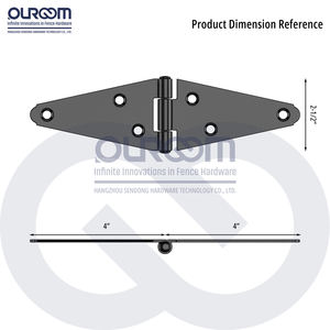 4 بوصة الثقيلة حزام المفصلي الصلب للبوابات الخشبية سياج يتوقف الأسود الزنك مطلي النهاية - Product Image 3
