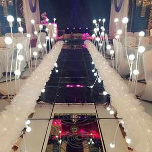 Tuyết trắng vải đám cưới sợi gạc cho đường băng đảng t nền tảng trang trí không có đèn - Product Image 5