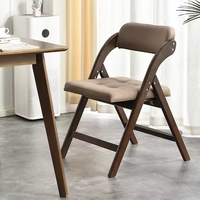 Chaise de salle à manger pliante en bois massif moderne, revêtement en cuir de qualité supérieure, cadre robuste, ergonomique, écologique, gain de place pour la chambre à coucher