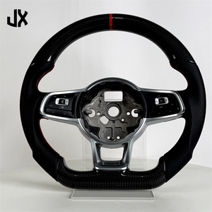 Volante in fibra di carbonio per <span class=keywords><strong>Volkswagen</strong></span> VW Golf 7 7.5 MK7 ID5 ID6 ID7 GTI GTR Passat Jetta in pelle - Product Image 1