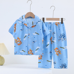 Simpatici pigiami e magliette stampati con motivo <span class=keywords><strong>animale</strong></span> in puro cotone vestiti estivi per neonati e bambine - Product Image 5