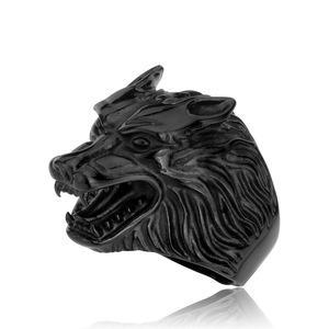 YK Großhandel Hochwertige Goldfarbe Herren Edelstahl <span class=keywords><strong>Wolf</strong></span> Ringe - Product Image 3