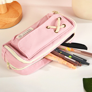 <b>Cheap</b> Wholesale Multi Compartment Stationery Pouch Cross Rope Decor Front Flap For School Stationery Bundles - Product Image 1