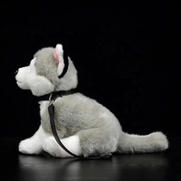 Perro Husky siberiano realista sentado juguetes de peluche perros grises realistas cachorro juguete de peluche