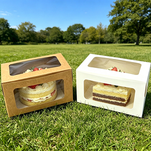 Boîtes à gâteaux en carton kraft biodégradables, recyclables, imperméables, de qualité alimentaire, imprimées sur mesure, pour cupcakes, pâtisseries, <span class=keywords><strong>biscuits</strong></span>, boulangeries - Product Image 6