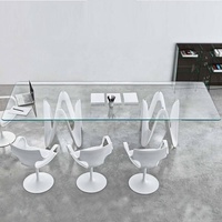 Dessus de table en verre trempé personnalisé moins cher Bureau Sécurité Bâtiment Verre Table à manger Verre