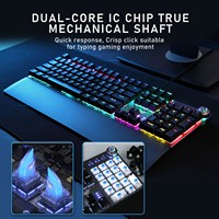 AULA F2088 F2058 104 Touches Mix Clavier Mécanique Punk Filaire Rétro-Éclairé Claviers de Jeu avec Bouton et Repose-Poignet pour Gamer