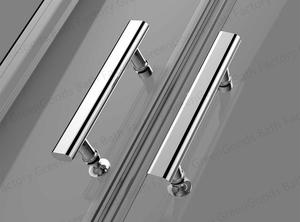 Paravent de douche <span class=keywords><strong>coulissant</strong></span> sans cadre à trois plis avec 3 panneaux en verre trempé de 4 mm d'épaisseur - Product Image 5
