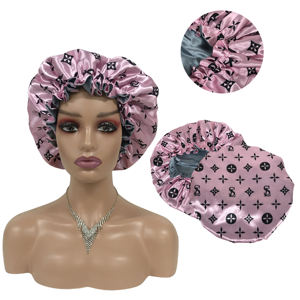 BAS quantité minimale de commande nouveau style satin cheveux bonnet argent soupir bonnets et satin cheveux wraps double couche designers bonnets avec logo - Product Image 4