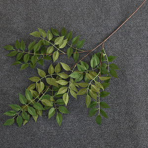 Nouvel arrivage de grappes de verdure colorées de mariage branche de feuille d'arbre feuille de Lotus artificielle en soie pour la décoration d'hôtel à la maison - Product Image 5