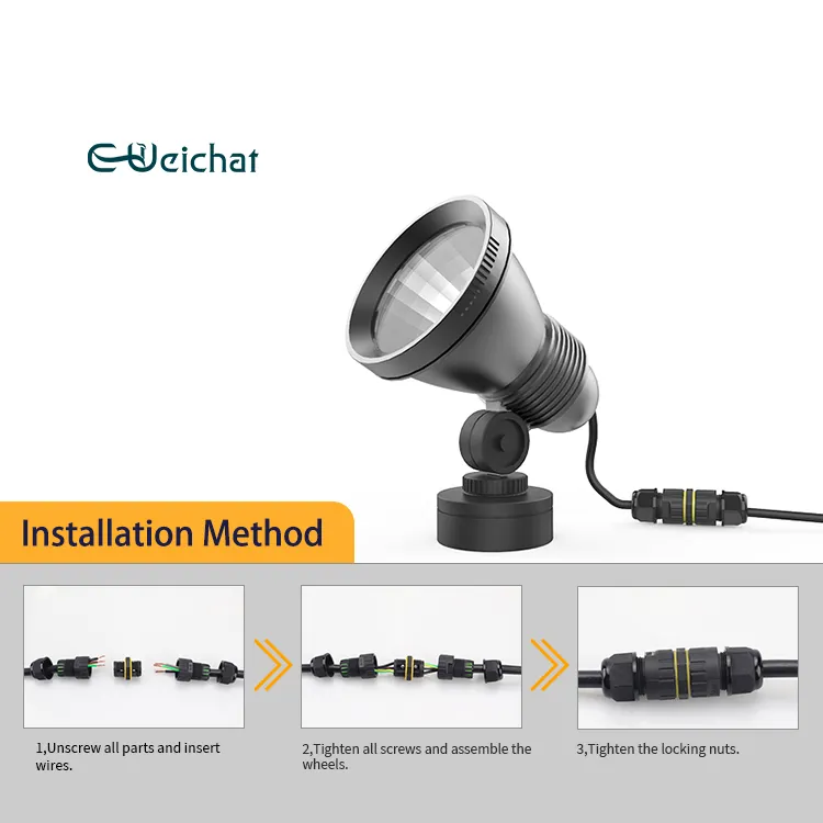 E-Weichat Underground Landscape Lamp Electric Wiring Power outdoor Lighting Cable waterproof Connector 2 Pin 3 Pin