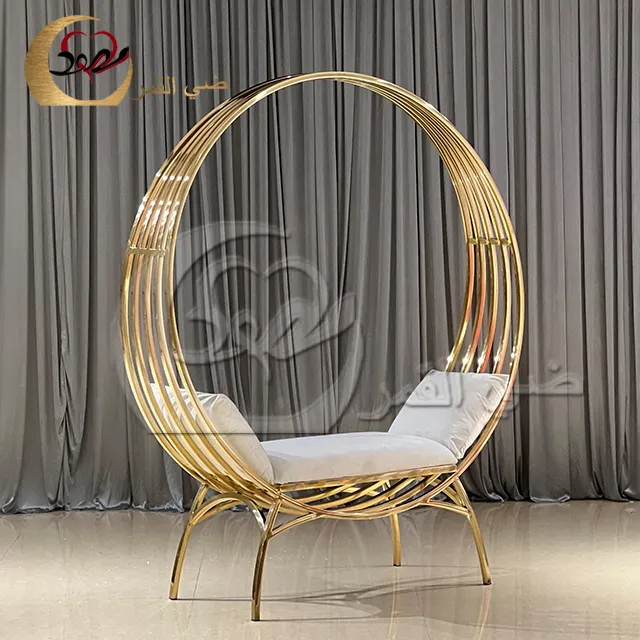 Wholesale royal birdcage stainless steel wedding banquet king throne chair