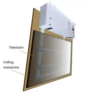 遥控翻转天花板电视升降机42 55 65英寸电动隐藏式天花板支架