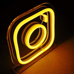 Nombre de usuario personalizado Instagram Like Led Mini Letrero de neón Iconos de redes sociales Youtube Led Letrero de publicidad de neón para negocios de tienda - Product Image 1