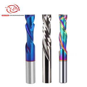 <span class=keywords><strong>Router</strong></span> presisi 2 seruling karbida desain Spiral <span class=keywords><strong>CNC</strong></span> Woodworking Bit Custom OEM Support untuk up & down Cuts - Product Image 5