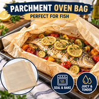 Sacs de cuisson en papier brun résistants à la chaleur et compatibles micro-ondes pour rôtir viande, poisson et légumes