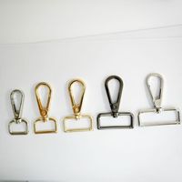 Zink legierung Flacher 17mm quadratischer Gürtels ch laufen ring Hunde halsband Riemen Feder drehbarer Karabiner verschluss Hellgold Metall Karabiner haken für Schulter tasche