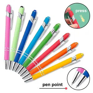 Hot Selling Promotional New Multifunction Ball Stylus Soft Touch Screen Pen 2 In 1 With Custom Logo Metal Ballpoint Pen