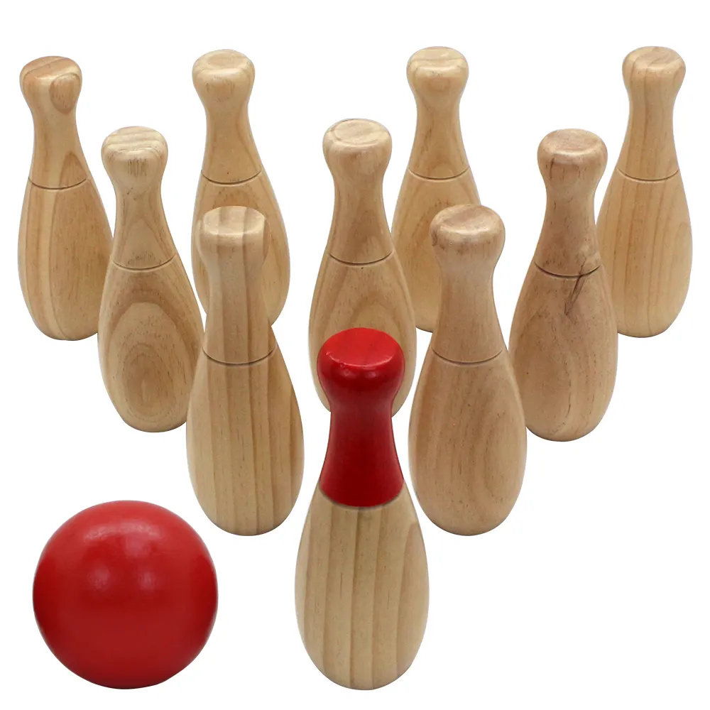 Set da Bowling da giardino in legno Set di spille da Bowling da cortile