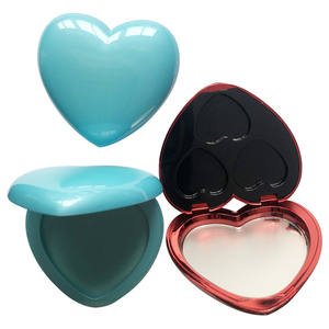 กล่องแป้งแต่งหน้าแบบพกพา,กล่องใส่ผงแม่เหล็กรูปหัวใจเปล่าพร้อมกระจก - Product Image 5