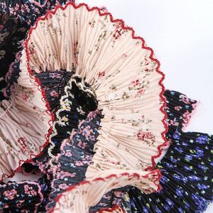 Petite jupe plissée en mousseline à motifs floraux, ruban, dentelle, robe d'été décontractée avec bordure à motif de bourgeons floraux, ourlet tissé, décoration pour vêtements pour animaux de compagnie - Product Image 2