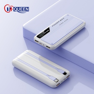 พาวเวอร์แบงค์พกพา M-Queen พร้อมโลโก้สั่งทำพิเศษ สายในตัว แบตเตอรี่ Li-Polymer 10000mah ชาร์จเร็ว 22.5W สำหรับโทรศัพท์มือถือ - Product Image 1