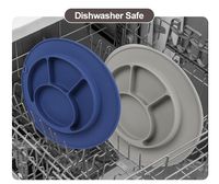Nouvelle idée de produit 2024 assiette pour bébé napperon intégré plaques d'aspiration en silicone pour enfants enfants tout-petits cuisine Table à manger