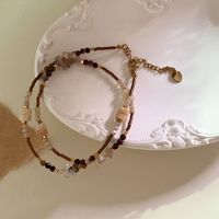 Collier de perles fantaisie en pierre naturelle colorée pour femme, chaîne de clavicule de luxe haut de gamme, cadeau idéal