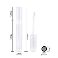 Tube vide de gloss à lèvres, rond, transparent, 1 pièce, bouteille de 5ml