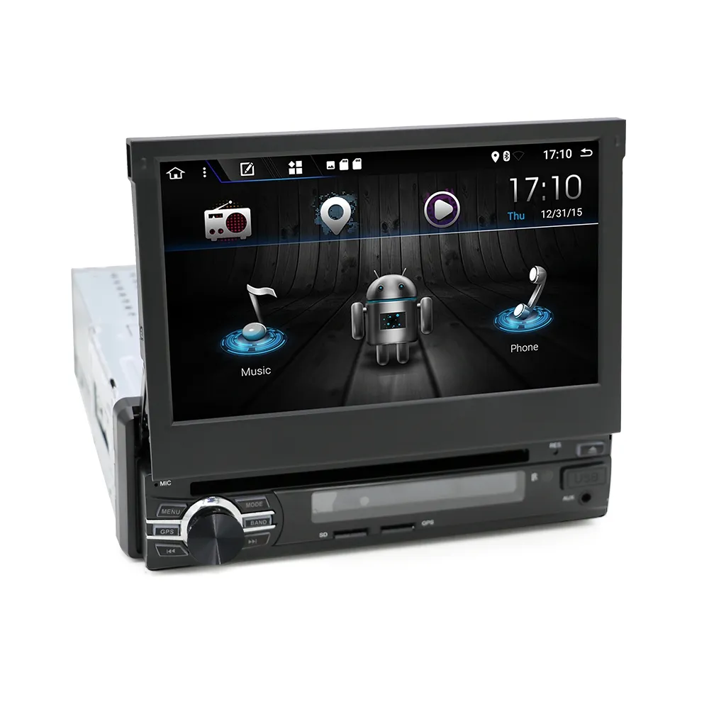 Motorisierte auto flip-unten 1din T3 Universal android 10.0 2 + 32g 7 zoll auto stereo dvd player octa-Core Radio Mit GPS Navigation