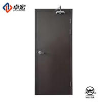 Porte coupe-feu en acier gris certifiée EN BS WH, différents modèles, avec persiennes et vitrage