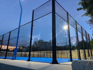 كانشا دي باديل بانورامية خارجية من الفولاذ وعشب بو مع مادة زجاجية معدات ملعب تنس للعب في الهواء الطلق - Product Image 2