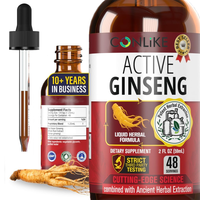 Gouttes liquides orales d'extrait de ginseng rouge actif avec logo personnalisé pour l'énergie et le renforcement du système immunitaire des hommes adultes