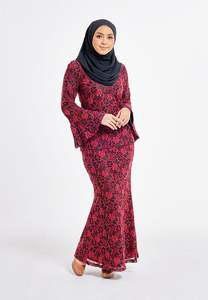 SIPO Malaysia Fesyen Flare <b>Sleeves</b> <b>Lace</b> Kurung Rose Black Embodiery Baju Kurung - Product Image 6