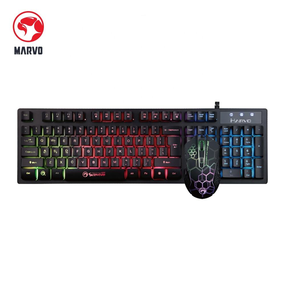 Marvo Gaming Combo Wired Mouse Keyboard Set Kit de juego de teclado y raton